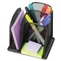 Safco Onyx Mini Organizer with Three Compartments, Black, 6 x 5 1/4 x 5 1/4 3250BL